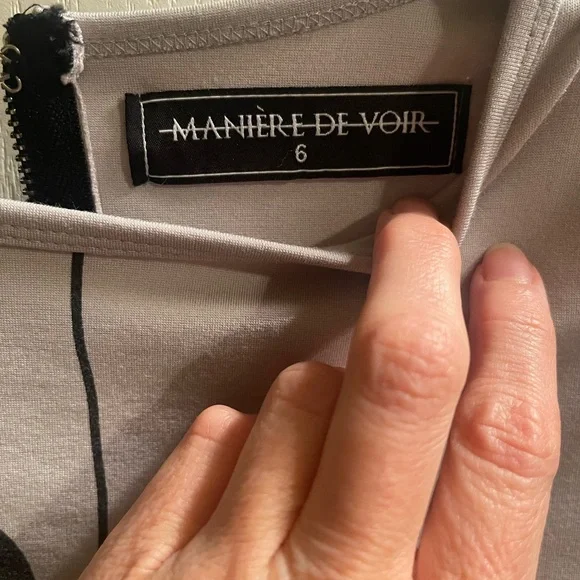 Maniere De Voir Dragon Print Bodysuit - Black and Gray - Picture 6 of 8